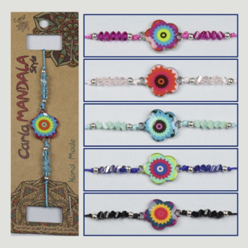 Gancho 28, Pulsera con carácter de Flor- colores surtidos