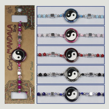 Gancho 32, Pulseira com personagem Ying yang - cores sortidas