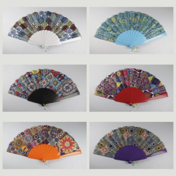 Hook 68, Plastic fan with design of: Colorful Mosaic - assorted colors