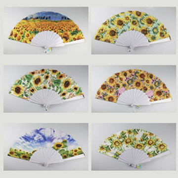 Hook 70, Plastic fan with design of: Sunflowers - assorted colors