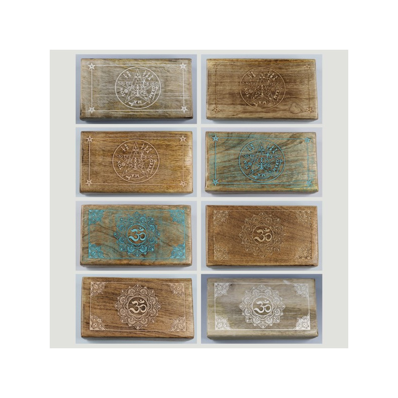 OM wooden box - Tetragramaton 17x9.5x4.5 assorted colors OM wooden box - Tetragramaton 17x9.5x4.5 assorted colors