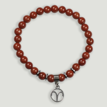 REPOSICIÓN de Pulseras del horóscopo: abalorio acero+Hematite con Carácter de  Aries