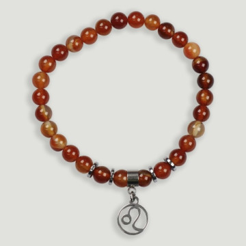 REPOSICIÓN de Pulseras del horóscopo: abalorio acero+Hematite con Carácter de  Leo