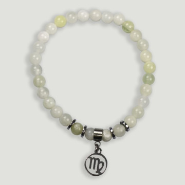 REPOSICIÓN de Pulseras del horóscopo: abalorio acero+Hematite con Carácter de  Virgo