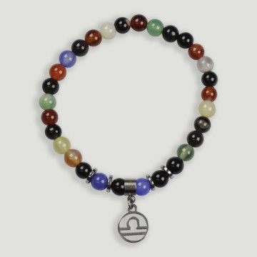 REPOSICIÓN de Pulseras del horóscopo: abalorio acero+Hematite con Carácter de  Libra