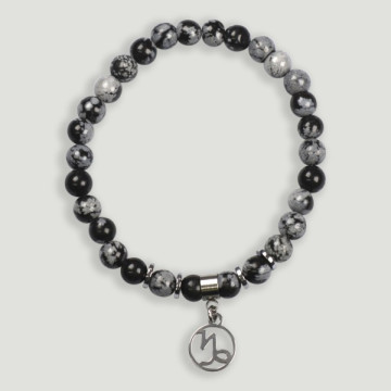 REPLACEMENT of Horoscope Bracelets: steel beads+Hematite with Capricorn Character