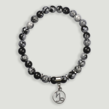 REPOSICIÓN de Pulseras del horóscopo: abalorio acero+Hematite con Carácter de  Capricornio