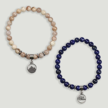 REMPLACEMENT des Bracelets Horoscope : perles acier+Hématite avec Caractère Terre - Air