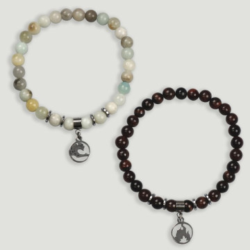 REPLACEMENT of Horoscope Bracelets: steel beads+Hematite with Water - Fire Character