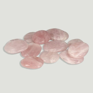 Polished flat tumbled Rose Quartz 3-4cm approx.