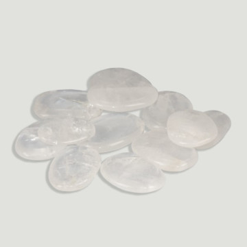 Polished flat tumbled Crystal Rock 3-4cm approx.