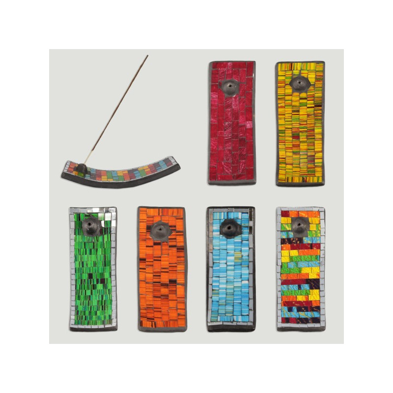 Rectangle mosaic incense holder assorted colors 20x7cm Rectangle mosaic incense holder assorted colors 20x7cm