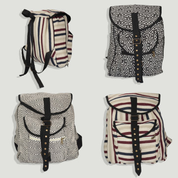 Sac à dos en coton. Modèles assortis. 40X30cm