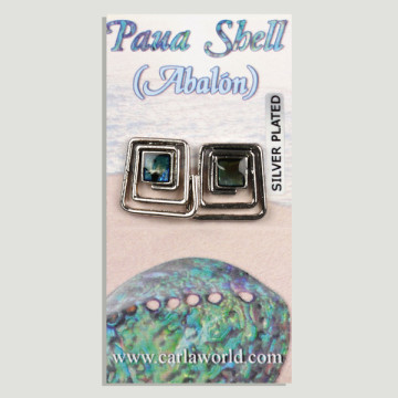 Hook 45 – Abalone Earrings. Model: square