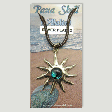 Hook 55 - Abalone Pendant with cord. Model: sun.