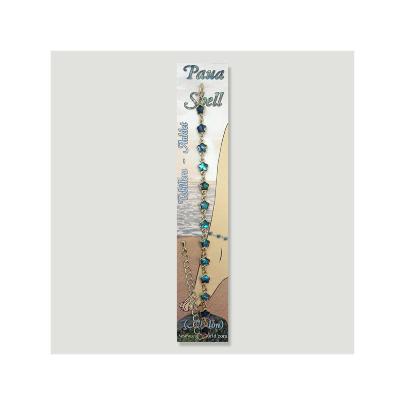 Hook 83 - Abalone anklet with metal closure. Model: flower Hook 83 - Abalone anklet with metal closure. Model: flower