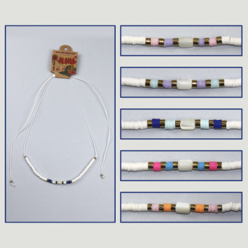 Hook 09. Adjustable necklace. Model: mother of pearl cylinder