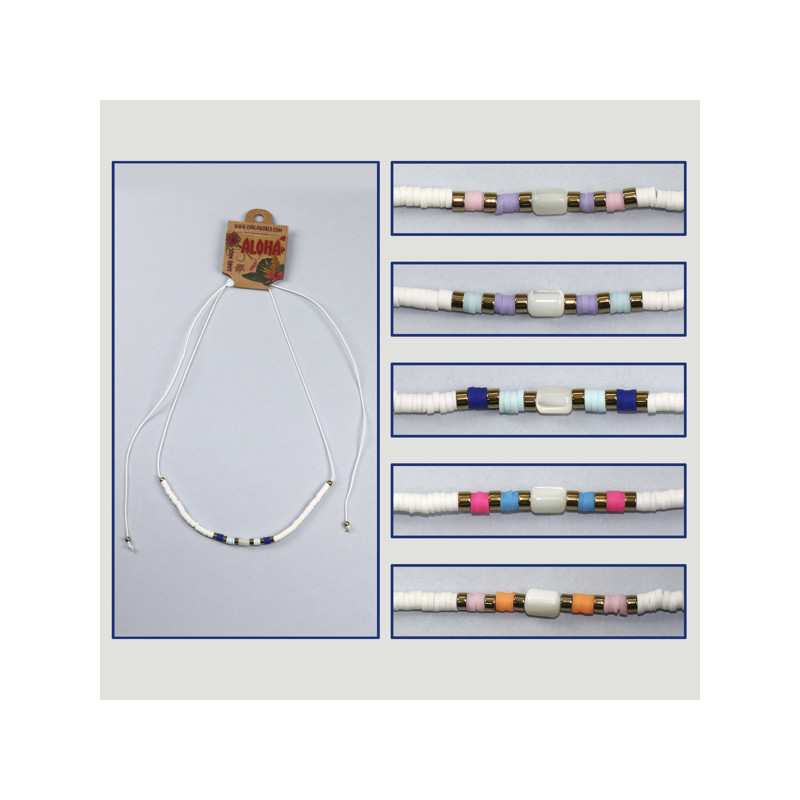 Hook 09. Adjustable necklace. Model: mother of pearl cylinder Hook 09. Adjustable necklace. Model: mother of pearl cylinder