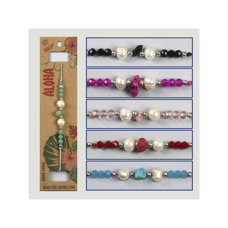 Hook 35. Adjustable bracelet. Model: pearl and mineral Hook 35. Adjustable bracelet. Model: pearl and mineral