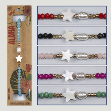 Hook 36. Adjustable bracelet. Model: star and pearl