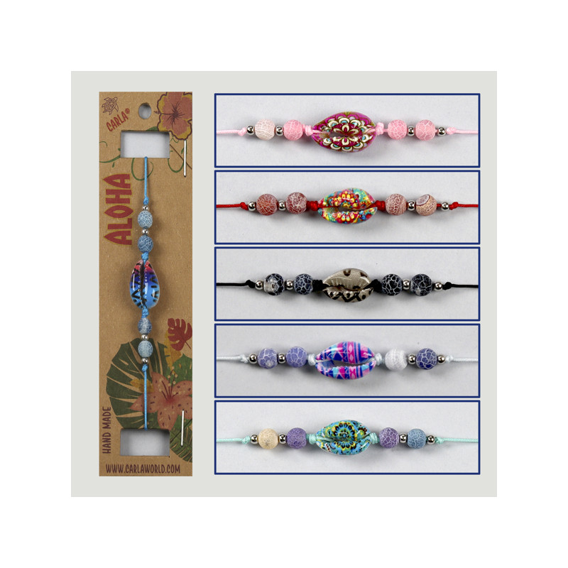 Gancho 56. Pulsera ajustable. Modelo: cypraea pintada Gancho 56. Pulsera ajustable. Modelo: cypraea pintada