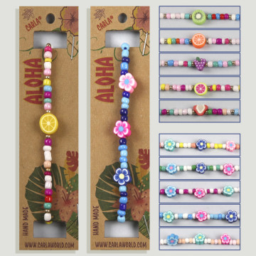 Crochet 98. Bracelet réglable. Modèle: fruits/fleurs
