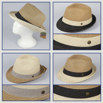 Gancho 13 - Sombrero de  color: Ocre con cinta  – Crema con cinta – Blanco con cinta 