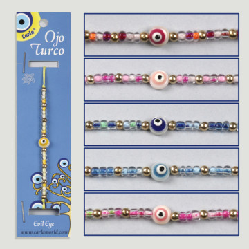 Gancho 01. Pulsera ajustable. Ojo turco