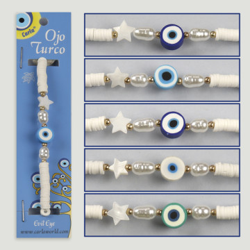 Gancho 08. Pulsera ajustable. Ojo turco