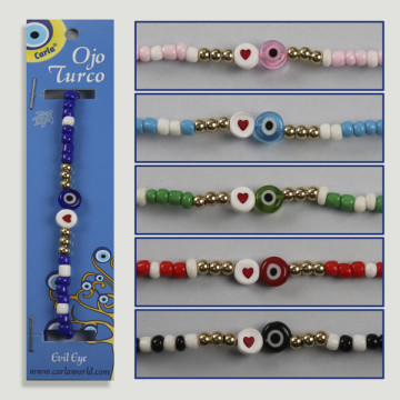 Gancho 10. Pulsera ajustable. Ojo turco