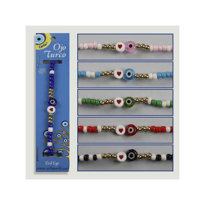 Gancho 10. Pulseira ajustável. Olho turco Gancho 10. Pulseira ajustável. Olho turco