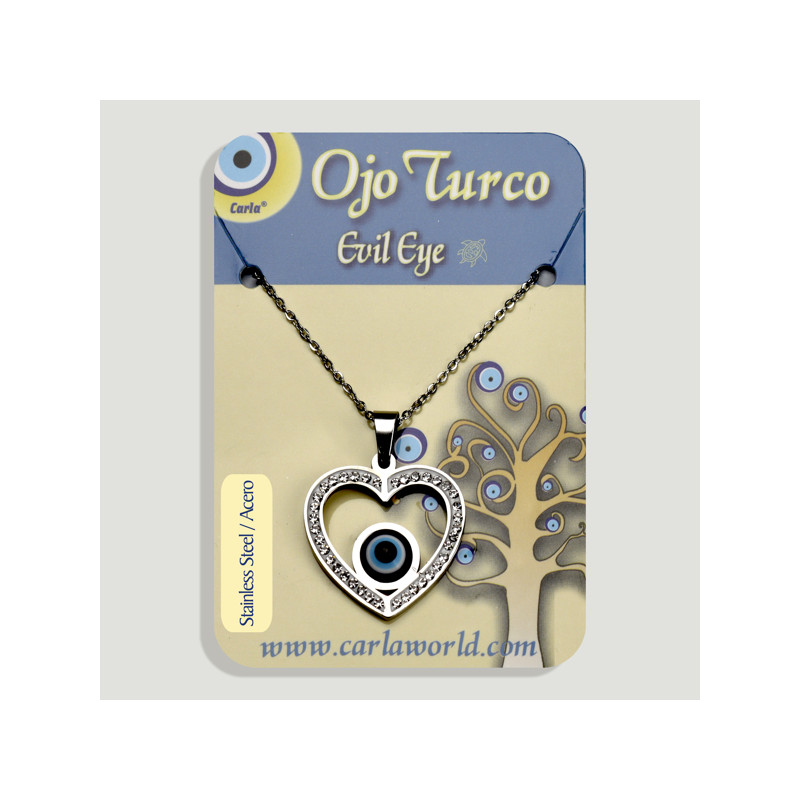 Hook 28. Silver steel pendant with zircons. Turkish eye Hook 28. Silver steel pendant with zircons. Turkish eye