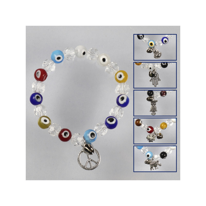 Gancho 44. Pulsera elástica. Ojo turco Gancho 44. Pulsera elástica. Ojo turco