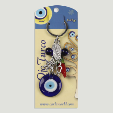 Hook 61. Metal key ring. Turkish Eye with Turkish Eye