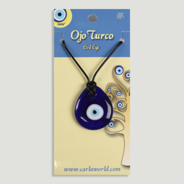 Crochet 72. Pendentif avec cordon. Oeil turc