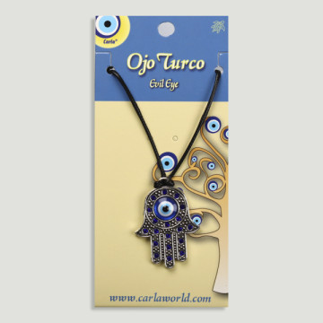 Crochet 77. Pendentif avec cordon. Oeil turc