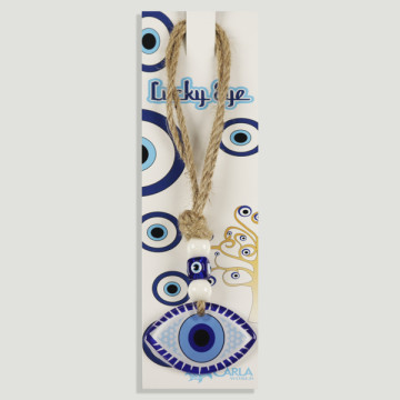 Gancho 23. Amuleto cristal. Ojo turco. 18/20cm