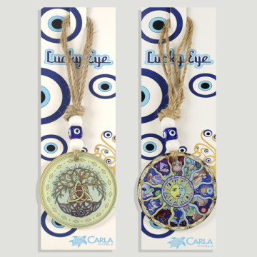 Hook 47. Crystal amulet. Turkish eye. 21/24cm