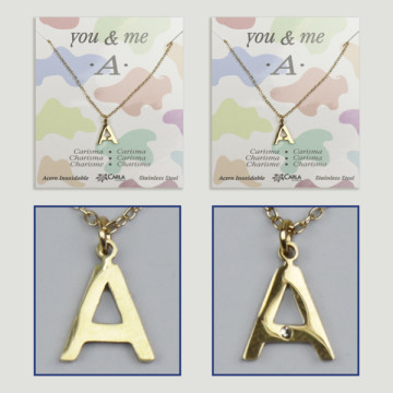 Replenishment - You & Me - Letter A - Golden Steel. 7/8mm