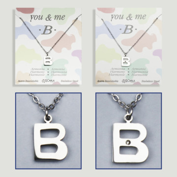 Replenishment - You & Me - Letter B - Silver Steel. 7/8mm