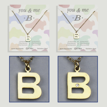 Replenishment - You & Me - Letter B - Golden Steel. 7/8mm