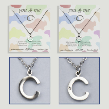 Replenishment - You & Me - Letter C - Silver Steel. 7/8mm