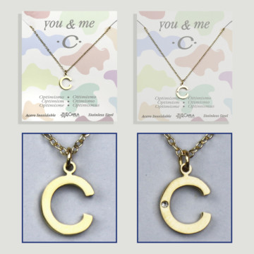 Replenishment - You & Me - Letter C - Golden Steel. 7/8mm