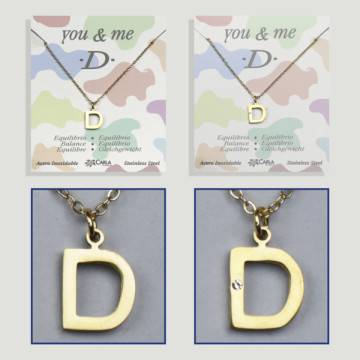 Replenishment - You & Me - Letter D - Golden Steel. 7/8mm