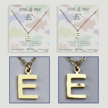 Replenishment - You & Me - Letter E - Golden Steel. 7/8mm