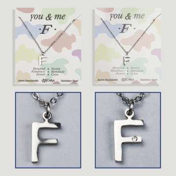 Replenishment - You & Me - Letter F - Silver Steel. 7/8mm