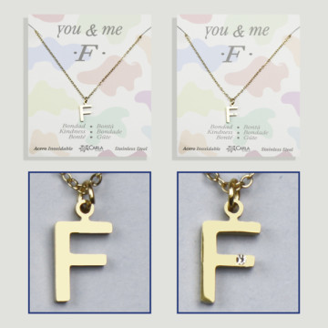 Replenishment - You & Me - Letter F - Golden Steel. 7/8mm