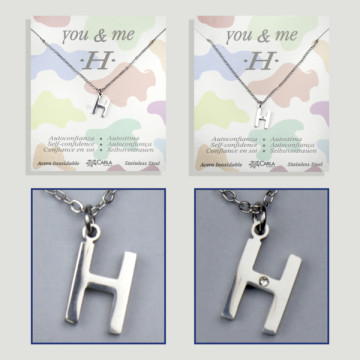Replenishment - You & Me - Letter H - Silver Steel. 7/8mm