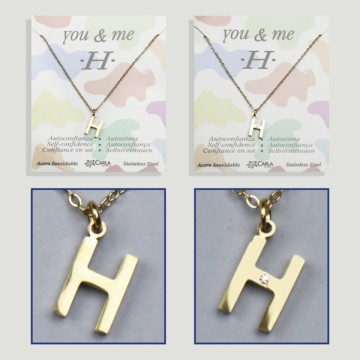 Replenishment - You & Me - Letter H - Golden Steel. 7/8mm