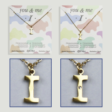 Replenishment - You & Me - Letter I - Golden Steel. 7/8mm